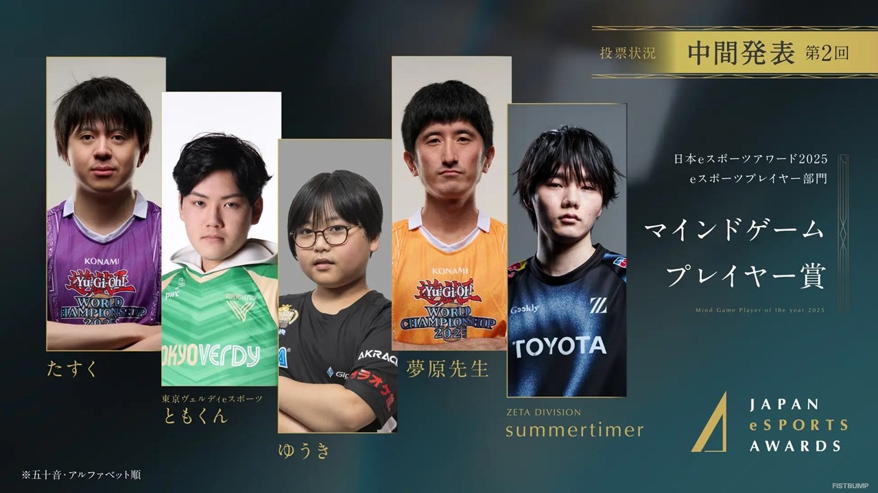 SHAKA、k4sen、Meiy、GON、Eviらに加え、ボドカ、JoxJoが上位に―「日本eスポーツアワード2025」ファン投票第二回中間発表…投票締切は11月15日（土）