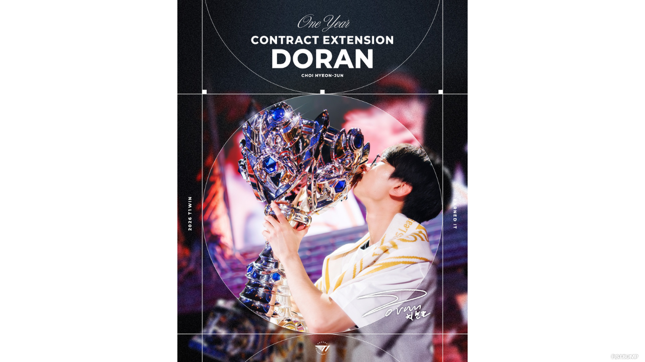 T1がDoranとの再契約を発表―今シーズンは移籍1年目で初のWorldsタイトルを獲得