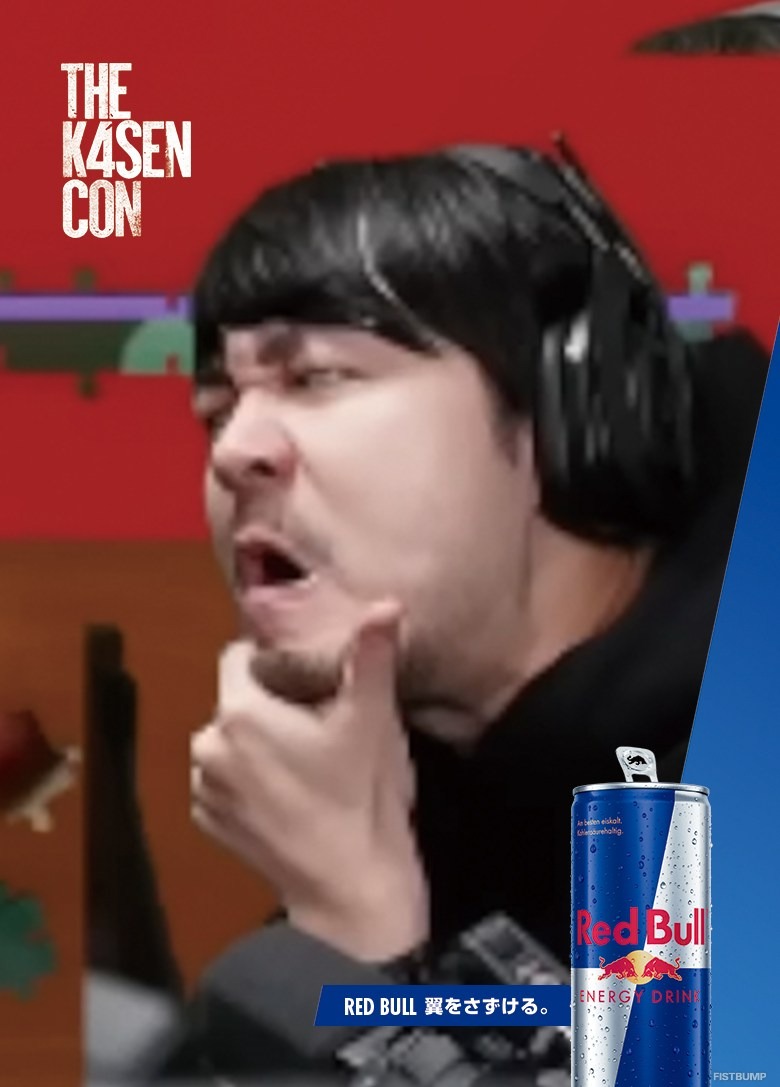 「Red Bull × The k4sen Con 2025」k4senデザインカード付き6缶パックが12月8日より発売―キーキャップが当たるキャンペーンも