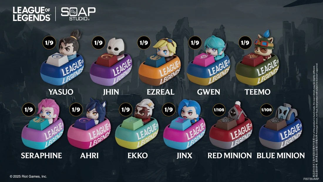 『LoL』チャンピオンたちがキーキャップに！ヤスオ、アーリ、ティーモほか、“レア枠”ミニオンも―Riot Store Japanで発売