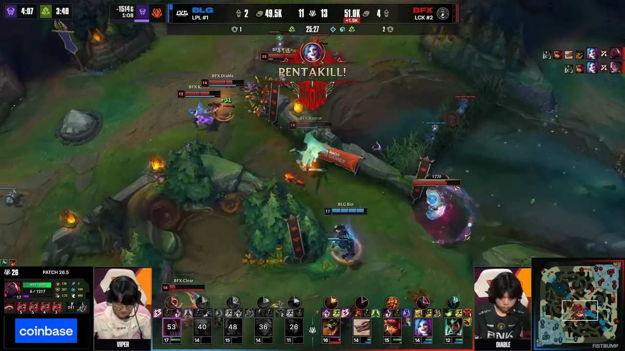 国際戦デビューでいきなり2連続ペンタキル！BFXのニュースターDiableが「2試合連続ペンタキル」の快挙達成！【First Stand 2026】