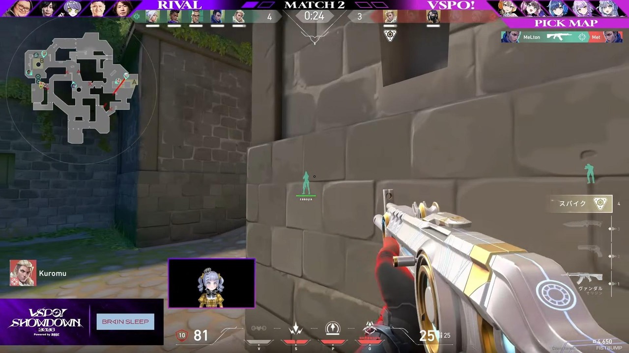 遠距離の交戦が起きやすいブリーズでは、お花クロスヘアから変更していた