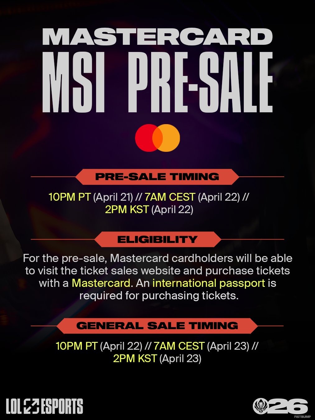 韓国開催「MSI 2026」チケットがまもなく販売開始【リーグ・オブ・レジェンド】