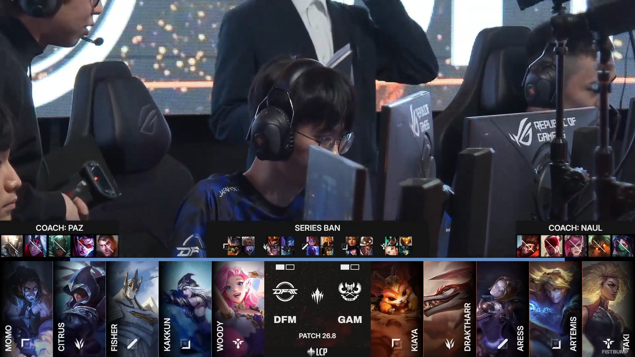 DFM Momo「準備していたマッチアップだけに、そこで負けて悔しい。通用する部分は増えてきた」―強豪GAM相手に1ゲーム奪うも初勝利はお預けに【LCP 2026 Split 2】