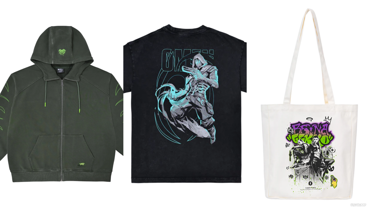 今日は『VALORANT』でコーディネイト…「ヴァイパー」モチーフのフーディに「オーメン」Tシャツ、「レイナとゲッコー」が描かれたトートバッグ…Riot Store Japanにてスタイリッシュなアパレルが3種新登場！