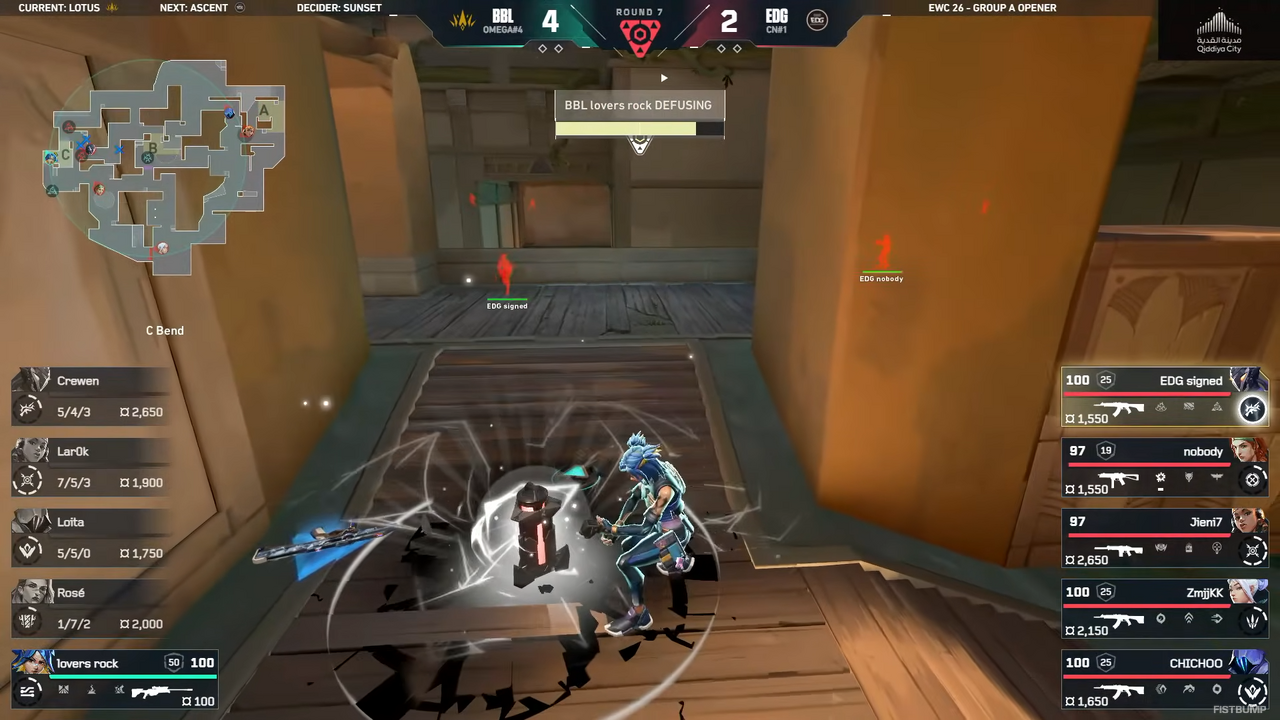 CryoはMeiyマウスパッドを使っている、EDGが1v5ニンジャ解除を許しロンドンの悪夢再来―eスポーツワールドカップが開幕【VALORANT】