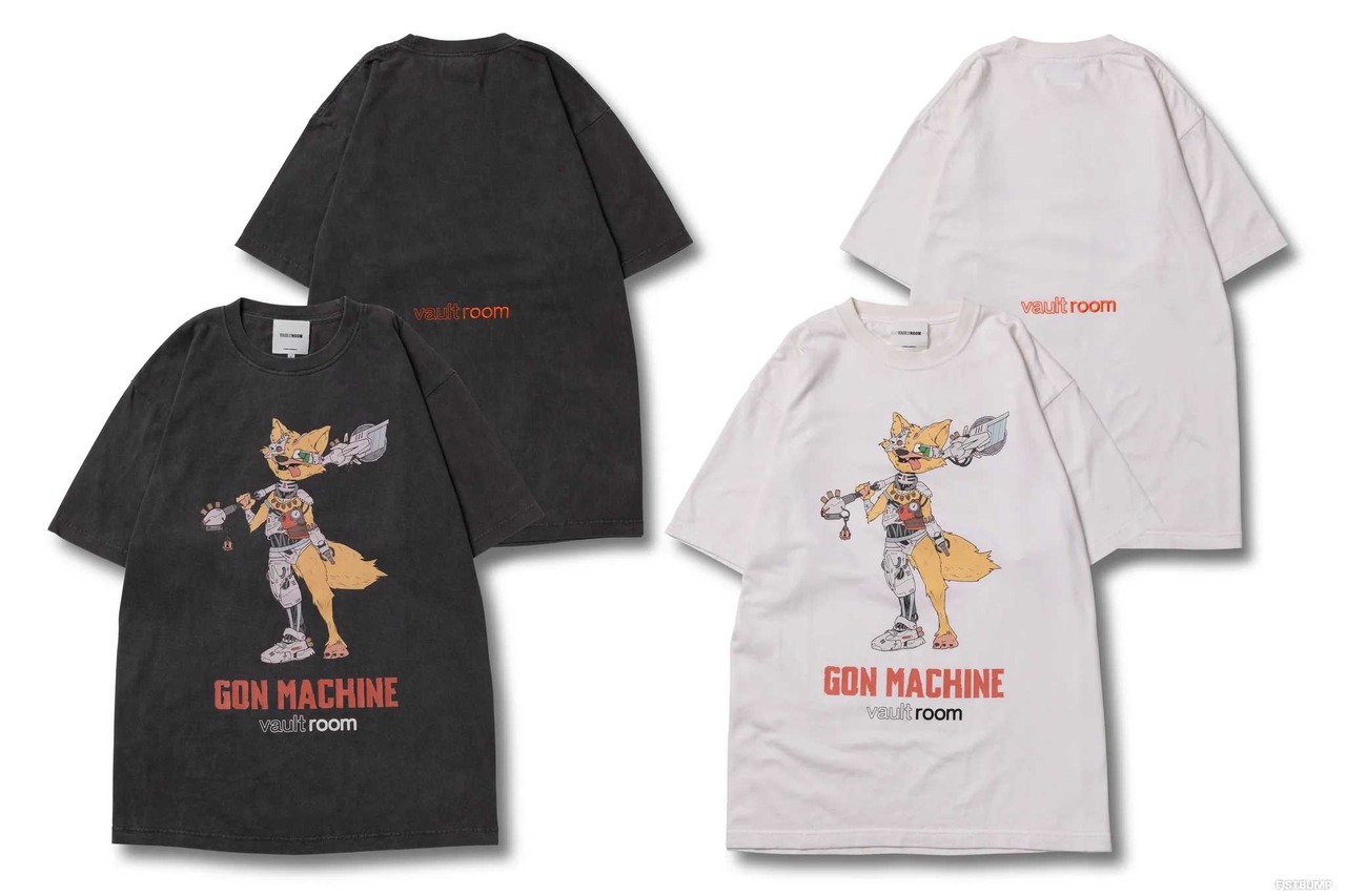 「vaultroom」と𝑮𝑶𝑵 𝑴𝑨𝑪𝑯𝑰𝑵𝑬….のコラボアパレルが10月5日（土）より発売―Tシャツやフーディーなどがラインナップ