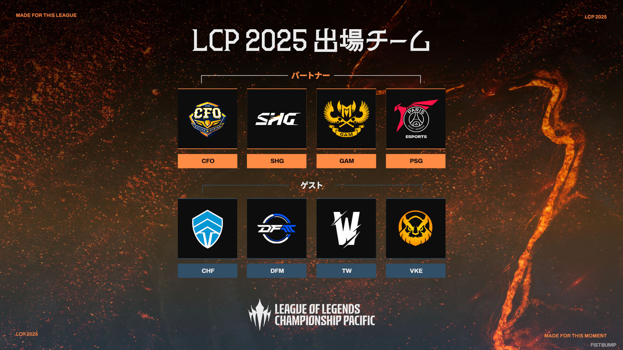 SHGとDFMが出場決定！ 新リーグ「LCP」の2025年シーズンに出場する8チームが発表【リーグ・オブ・レジェンド】