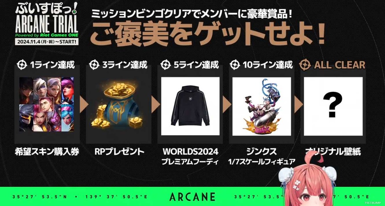 【Riot Games ONE】白波らむね・夢野あかりがLoL&アーケインの魅力をお届け！「ぶいすぽっ！ARCANE TRIAL」 11月4日より開催―ミッション達成でオリジナル壁紙も