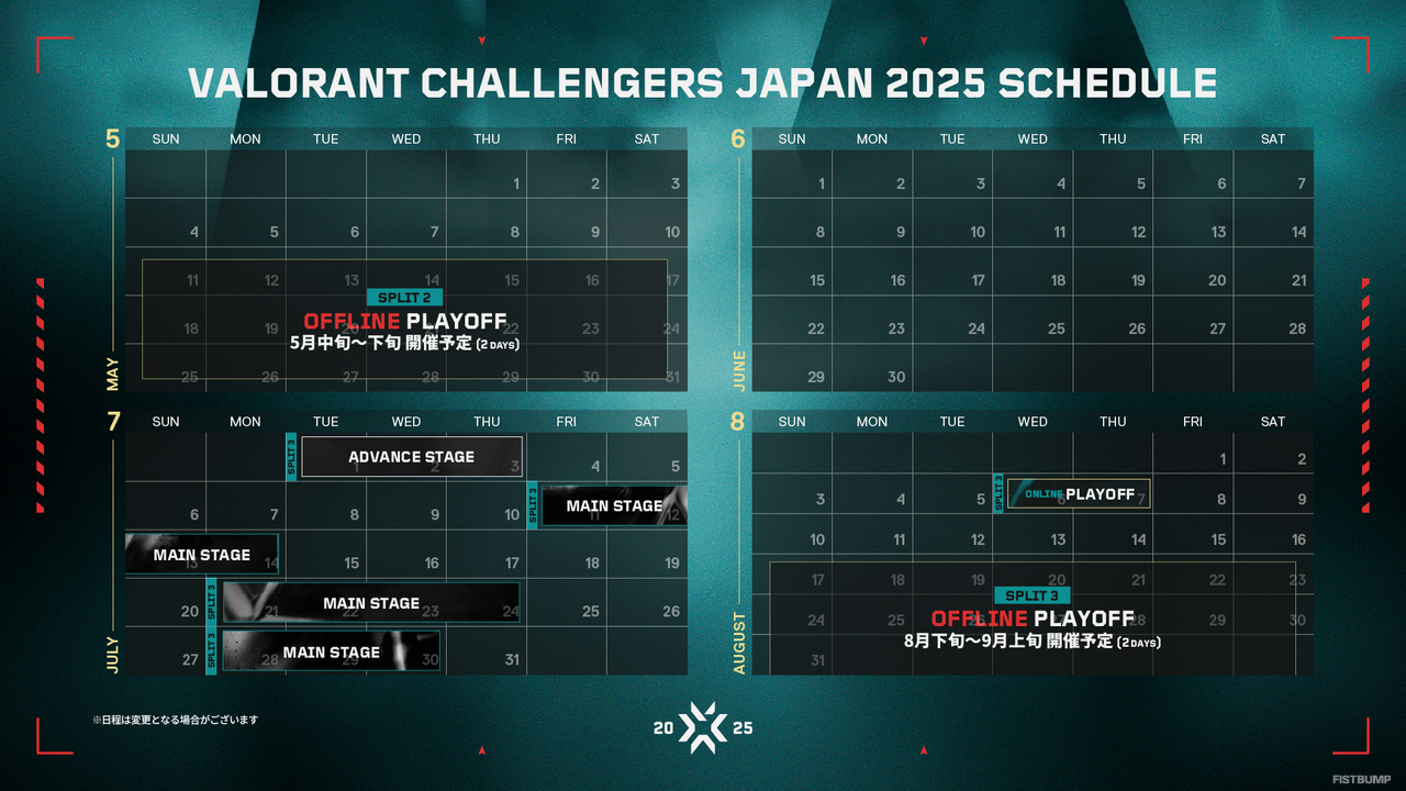 【VALORANT Challengers Japan 2025】Split 1 Advance Stageの対戦表が公開…サーキットポイント制度、全体スケジュールなどフォーマットをおさらい