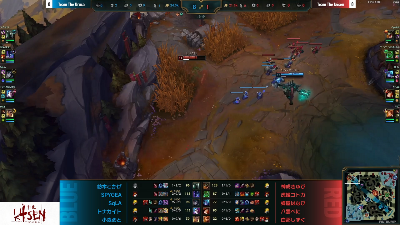 「LoL The k4sen」小森めと、トナカイト、SPYGEAら「Team The Uruca」が勝利！k4senがマスター・イーに扮したアクスタが全出場メンバーに贈られる