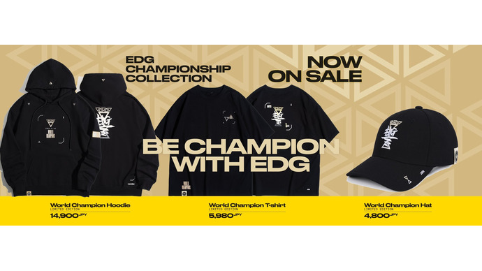 EDG「Champions 2024」優勝を祝した記念グッズが発売決定…フーディー、Tシャツ、キャップがラインナップ【VALORANT】 画像