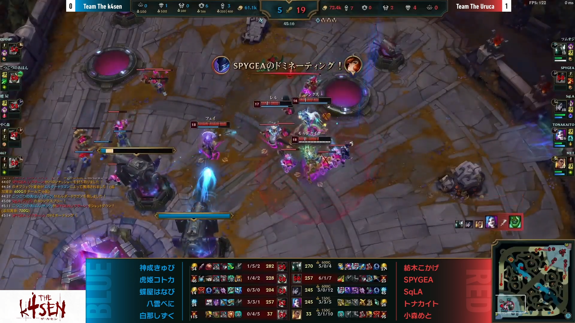 LoL The k4sen」小森めと、トナカイト、SPYGEAら「Team The Uruca」が
