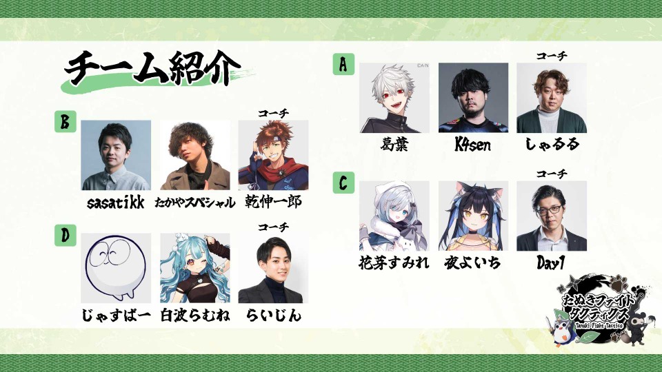たぬきファイトタクティクス】スクリム DAY2結果―葛葉、k4senの「増永