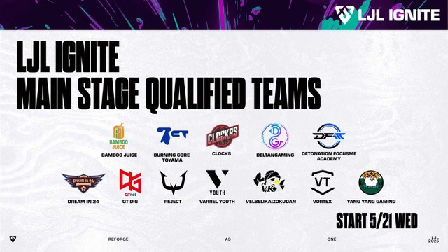 「LJL IGNITE」メインステージ本日（5月21日）開幕！バウンティマッチ形式やウォッチパーティ、スケジュールなど情報まとめ 画像