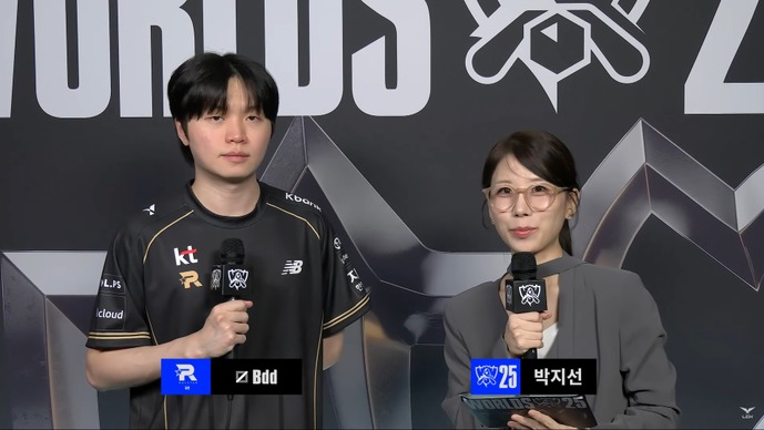 KT Bdd、CFO戦を振り返り「相手がやろうとしていることをうまくキャッチできた」と自己評価、対面のHongQ選手へのメッセージも【Worlds 2025インタビュー翻訳】