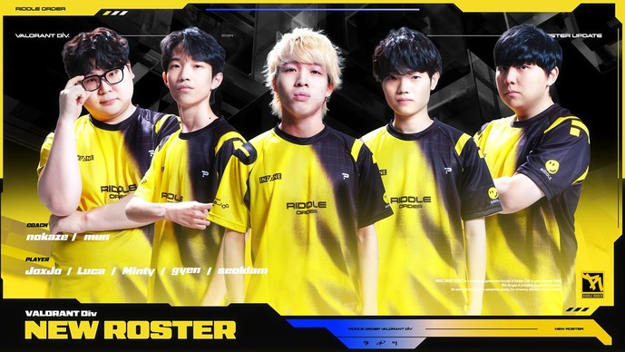 「RIDDLE」gyenとLucaが加入、JoxJo、Seoldam、Mintyと共に2026年シーズンを戦う―コーチにはnokaze、mun【VALORANT】