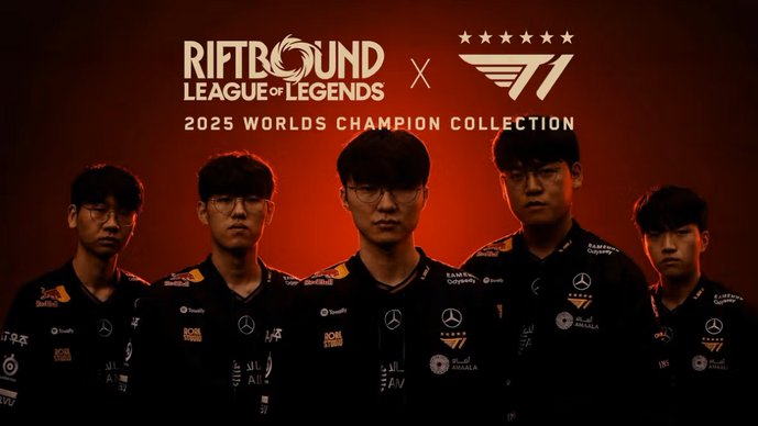 あの「T1」Worlds優勝メンバーが実物のカードに！TCG『Riftbound』Worlds 2025優勝記念コレクションの詳細が判明