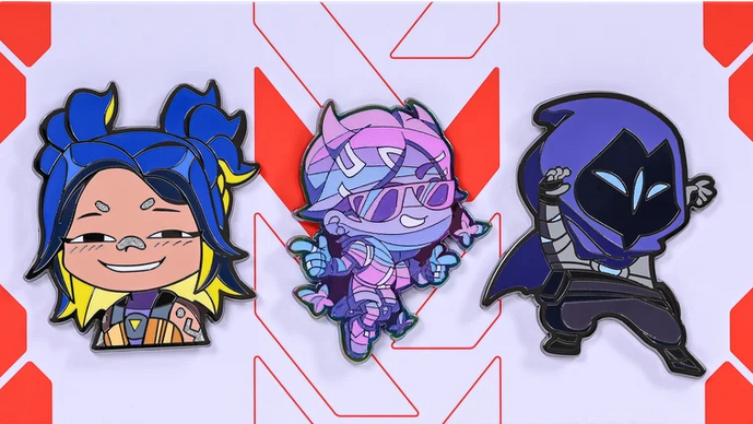 ネオン、クローヴ、オーメンの人気スプレーがピンバッジに！Riot Store Japanにて新登場【VALORANT】