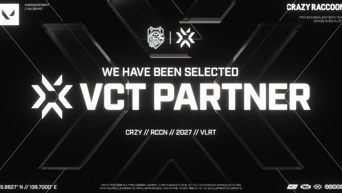 Crazy RaccoonがVCT 2027のパートナーチームに選出―公式発表
