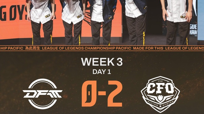 DFMがCFOに2-0で敗北…Milan選手からKakkun選手に代わった初陣は悔しい結果に【LCP Season Kickoff】
