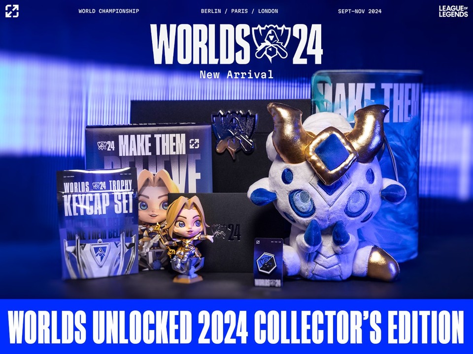 「バロン」ぬいぐるみがかわいい！「Worlds 2024」グッズの予約販売が開始―ラックスTシャツやフーディー、キャップなどがラインナップ【リーグ・オブ・レジェンド】