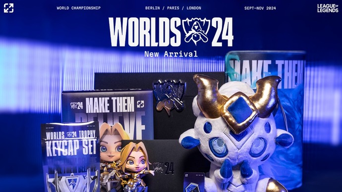 「バロン」ぬいぐるみがかわいい！「Worlds 2024」グッズの予約販売が開始―ラックスTシャツやフーディー、キャップなどがラインナップ【リーグ・オブ・レジェンド】 画像