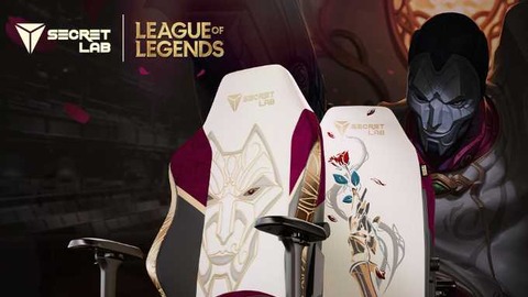 【LoL】Secretlabから「ジン」のゲーミングチェアが登場…ジンの仮面や美しいバラがデザイン、これであなたも孤高の芸術家