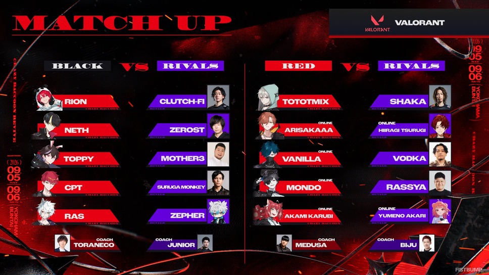 SHAKA、柊ツルギ、Clutch_fiらが参戦！CRのゲーム特化イベント「Crazy Raccoon Revive」『VALORANT』ライバルチーム出場メンバーが発表