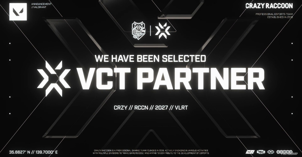 Crazy RaccoonがVCT 2027のパートナーチームに選出―公式発表